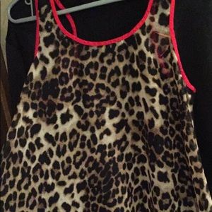 Cute see through cheetah print crop top tank top